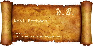Wohl Barbara névjegykártya